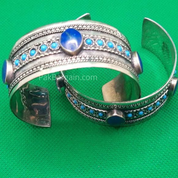 single  Handmade Afghan Lapis Lazuli Stones Bracelet Tribal Afghan Bracelet - Picture 1 of 7